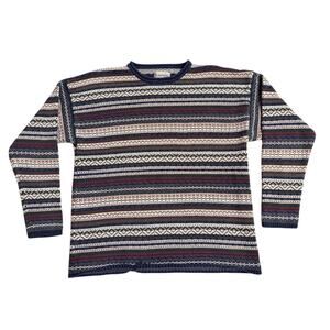 Vintage Aeropostale Y2K Fair Isle Sweater 90s Grandpa Grunge Cotton Mens Retro